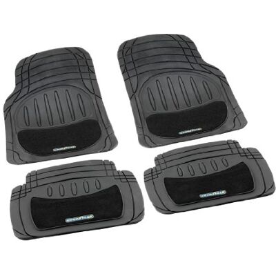 Goodyear 77136 Fußmatten-Set – aus Gummi mit Einsätze aus Teppich, Universal, 4-teiliges Set Goodyear 77136 Fußmatten-Set – aus Gummi mit Einsätze aus Teppich, Universal, 4-teiliges Set