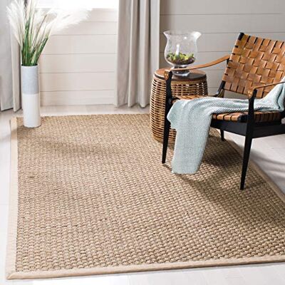 Safavieh Koberec z přírodního vlákna pro obývací pokoj, jídelnu, ložnici kolekce Natural Fiber Collection, krátký vlas, přírodní a béžová, 213 X 213 cm Safavieh Koberec z přírodního vlákna pro obývací pokoj, jídelnu, ložnici kolekce Natural Fiber Collection, krátký vlas, přírodní a béžová, 213 X 213 cm