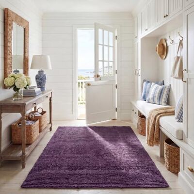 SAFAVIEH Koberec z přírodního vlákna do obývacího pokoje, jídelny, ložnice – Natural Fiber Collection, krátká vlas, fialová, 122 × 183 cm SAFAVIEH Koberec z přírodního vlákna do obývacího pokoje, jídelny, ložnice – Natural Fiber Collection, krátká vlas, fialová, 122 × 183 cm