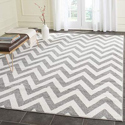 Safavieh Geometrický koberec do obývacího pokoje, jídelny, ložnice kolekce Amherst, krátká předsíň, tmavě šedá a béžová, 91 X 152 cm Safavieh Geometrický koberec do obývacího pokoje, jídelny, ložnice kolekce Amherst, krátká předsíň, tmavě šedá a béžová, 91 X 152 cm