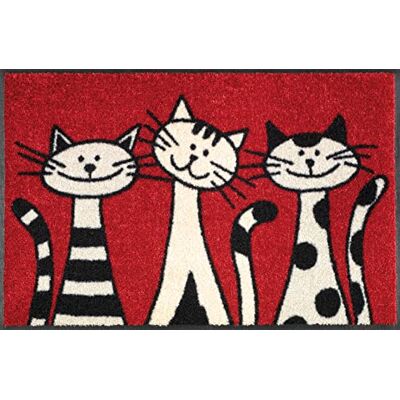 Wash+Dry Rohožka Three Cats 50 x 75 cm, pestrá vnitřní a vnější použití, lze prát Wash+Dry Rohožka Three Cats 50 x 75 cm, pestrá vnitřní a vnější použití, lze prát
