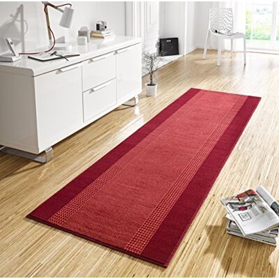 Hanse Home Koberec běhoun 80 × 500 cm – kobercový běhoun měkký koberec s krátkým vlasem, moderní design, běhoun na chodbu, ložnici, dětský pokoj, koupelnu, obývací pokoj, kuchyň, dekorační běhoun – červený Hanse Home Koberec běhoun 80 × 500 cm – kobercový běhoun měkký koberec s krátkým vlasem, moderní design, běhoun na chodbu, ložnici, dětský pokoj, koupelnu, obývací pokoj, kuchyň, dekorační běhoun – červený