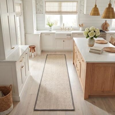 SAFAVIEH Koberec z přírodního vlákna pro obývací pokoj, jídelnu, ložnici kolekce Natural Fiber Collection, krátká předsíň, přírodní a béžová, 76 x 244 cm SAFAVIEH Koberec z přírodního vlákna pro obývací pokoj, jídelnu, ložnici kolekce Natural Fiber Collection, krátká předsíň, přírodní a béžová, 76 x 244 cm