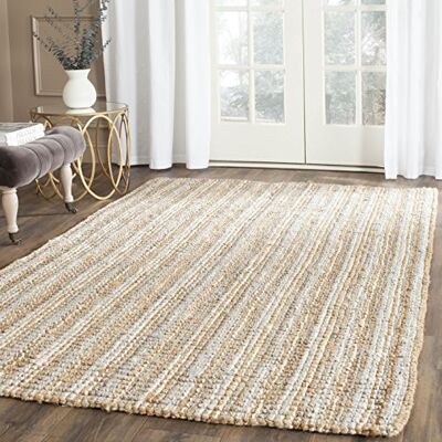 Safavieh Koberec z přírodního vlákna pro obývací pokoj, jídelnu, ložnici kolekce Natural Fiber Collection, krátká předsíň, šedá a přírodní, 152 X 244 cm Safavieh Koberec z přírodního vlákna pro obývací pokoj, jídelnu, ložnici kolekce Natural Fiber Collection, krátká předsíň, šedá a přírodní, 152 X 244 cm