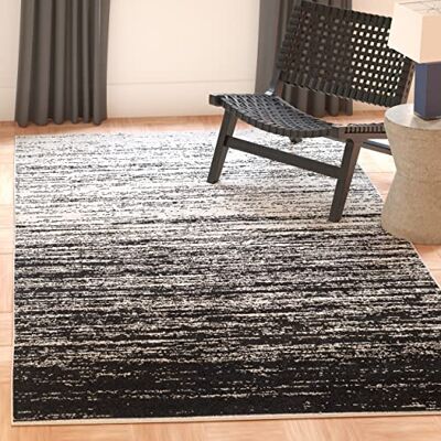Safavieh Moderní koberec pro obývací pokoj, jídelnu, ložnici Adirondack Collection, krátká předsíň, stříbrná a černá, 91 x 152 cm Safavieh Moderní koberec pro obývací pokoj, jídelnu, ložnici Adirondack Collection, krátká předsíň, stříbrná a černá, 91 x 152 cm