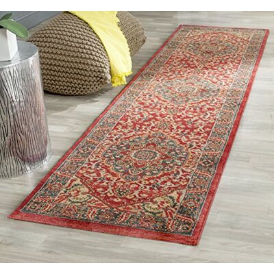 Safavieh Tradiční koberec do obývacího pokoje, jídelny, ložnice – Mahal Collection, krátká vlas, námořnická modrá a červená, 66 × 244 cm Safavieh Tradiční koberec do obývacího pokoje, jídelny, ložnice – Mahal Collection, krátká vlas, námořnická modrá a červená, 66 × 244 cm
