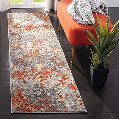 Safavieh Monako kolekce akvarelový koberec s více plochami, růžový, moderní, abstraktní moderní 2'2" x 8' Runner šedý/oranžový Safavieh Monako kolekce akvarelový koberec s více plochami, růžový, moderní, abstraktní moderní 2'2" x 8' Runner šedý/oranžový