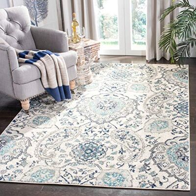 Safavieh Boho koberec do obývacího pokoje, jídelny, ložnice Madison Collection, krátký vlas, krémová a světle šedá, 122 X 183 cm Safavieh Boho koberec do obývacího pokoje, jídelny, ložnice Madison Collection, krátký vlas, krémová a světle šedá, 122 X 183 cm