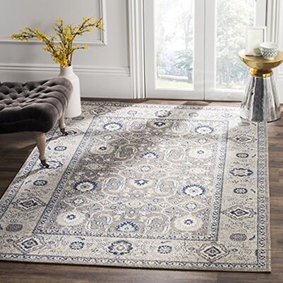 Safavieh Traditionell Teppich für Wohnzimmer, Esszimmer, Schlafzimmer Patina Collection, Kurzer Flor, Taupe und Elfenbein, 91 X 152 cm Safavieh Traditionell Teppich für Wohnzimmer, Esszimmer, Schlafzimmer Patina Collection, Kurzer Flor, Taupe und Elfenbein, 91 X 152 cm