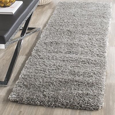 Safavieh Koberec chlupatý do obývacího pokoje, jídelny, ložnice – California Shag Collection, vysoký vlas, stříbrný, 69 × 213 cm Safavieh Koberec chlupatý do obývacího pokoje, jídelny, ložnice – California Shag Collection, vysoký vlas, stříbrný, 69 × 213 cm