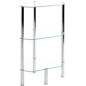 HAKU Regál chrom, kov, bezpečnostní sklo rozměry: Š 45 cm x V 77 cm x H 32 cm, Styl: moderní HAKU Regál chrom, kov, bezpečnostní sklo rozměry: Š 45 cm x V 77 cm x H 32 cm, Styl: moderní