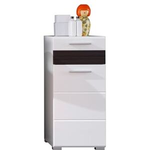trendteam smart living Mezzo stojící skříň bílá vysoký lesk/dub tmavý koupelnová skříňka (ŠxVxH) 37 x 79 x 31 cm nastavitelná police trendteam smart living Mezzo stojící skříň bílá vysoký lesk/dub tmavý koupelnová skříňka (ŠxVxH) 37 x 79 x 31 cm nastavitelná police