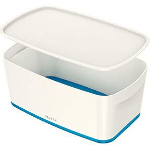 Leitz MyBox, úložný box s víkem, malý, neprůhledný, bílá/modrá metalická, plast, 52291036 Leitz MyBox, úložný box s víkem, malý, neprůhledný, bílá/modrá metalická, plast, 52291036