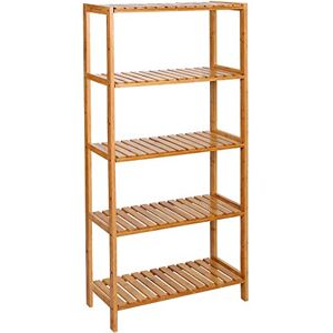 SONGMICS regál s 5 odkládacími plochami, hodí se do koupelny, kuchyně, jako stojanová police, botník, stojan na květiny; bambusový regál 130 × 60 × 26 cm BCB35Y SONGMICS regál s 5 odkládacími plochami, hodí se do koupelny, kuchyně, jako stojanová police, botník, stojan na květiny; bambusový regál 130 × 60 × 26 cm BCB35Y