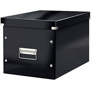 Leitz Click & Store úložný box s víkem velký, box na kostky vhodný pro regály Kallax v obývacím pokoji nebo kanceláři, box z 80 % recyklované prémiové tvrdé lepenky, stabilní kovové rukojeti, černý, Leitz Click & Store úložný box s víkem velký, box na kostky vhodný pro regály Kallax v obývacím pokoji nebo kanceláři, box z 80 % recyklované prémiové tvrdé lepenky, stabilní kovové rukojeti, černý,