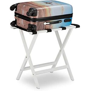 Relaxdays Kofferständer klappbar, aus Bambus, für Koffer und Reisegepäck, Gepäckablage, HxBxT: 53,5 x 58 x 36,5 cm, weiß Relaxdays Kofferständer klappbar, aus Bambus, für Koffer und Reisegepäck, Gepäckablage, HxBxT: 53,5 x 58 x 36,5 cm, weiß