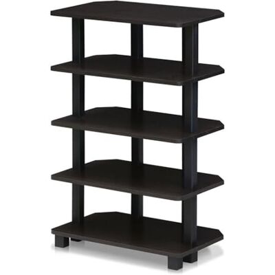 Furinno Rohový regál s 5 odkládacími plochami, espreso/černý, 29. 49 x 47. 98 x 75 cm, Turn-N-Tube Furinno Rohový regál s 5 odkládacími plochami, espreso/černý, 29. 49 x 47. 98 x 75 cm, Turn-N-Tube