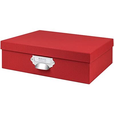 Rössler SOHO úložný box s víkem A4 úložný box z papíru koupelnový organizér organizér kuchyně organizér na líčení ukládání boxů 34 x 26 x 10 cm 1 kus barva: Červená Rössler SOHO úložný box s víkem A4 úložný box z papíru koupelnový organizér organizér kuchyně organizér na líčení ukládání boxů 34 x 26 x 10 cm 1 kus barva: Červená