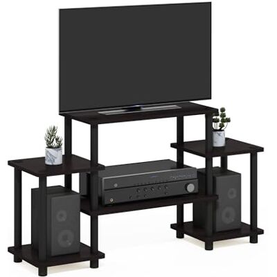 Furinno TV skříňka Turn-N-Tube, televizní stolek, TV regál, tmavý ořech, 105,4 (š) × 58 (V) × 29,5 (h) cm Furinno TV skříňka Turn-N-Tube, televizní stolek, TV regál, tmavý ořech, 105,4 (š) × 58 (V) × 29,5 (h) cm