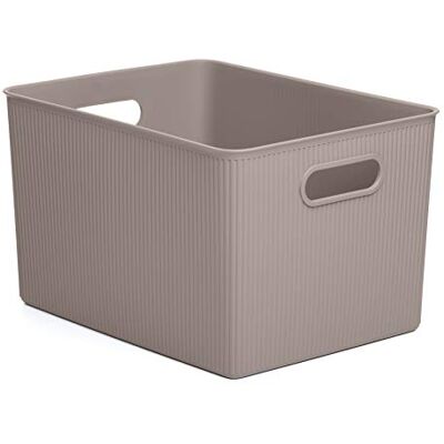 TATAY Plastový úložný box Baobab 22 l organizér box integrované rukojeti kompaktní a univerzální design plast bez BPA 29,4 x 38,5 x 23 cm, šedohnědá TATAY Plastový úložný box Baobab 22 l organizér box integrované rukojeti kompaktní a univerzální design plast bez BPA 29,4 x 38,5 x 23 cm, šedohnědá