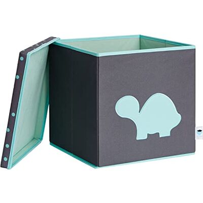 LOVE !T STORE !T LOVE IT STORE IT Úložný box s víkem – Kallax boxy z látky – zesílené dřevem – čtvercové, stabilní – šedé s tyrkysovou želvou – 33 x 33 x 33 cm LOVE !T STORE !T LOVE IT STORE IT Úložný box s víkem – Kallax boxy z látky – zesílené dřevem – čtvercové, stabilní – šedé s tyrkysovou želvou – 33 x 33 x 33 cm