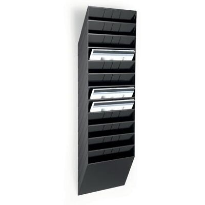 Durable Flexiboxx sada na prospekty 12, stojan na prospekty formátu A4 na šířku. Držák na prospekty na stěnu, černý, 1709781060 Durable Flexiboxx sada na prospekty 12, stojan na prospekty formátu A4 na šířku. Držák na prospekty na stěnu, černý, 1709781060