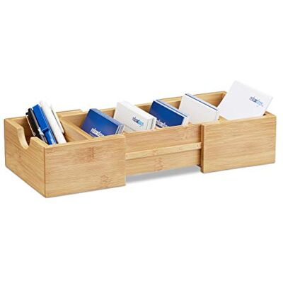 Relaxdays Kartotéka DIN-A8 bambus, organizér na vizitky, k svlékání, v x š x h: cca 5,5 x 13 x 30 cm, přírodní Relaxdays Kartotéka DIN-A8 bambus, organizér na vizitky, k svlékání, v x š x h: cca 5,5 x 13 x 30 cm, přírodní