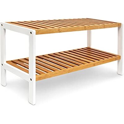 Relaxdays Botník z bambusu V x Š x H: 33 x 70 x 24,5 cm robustní bambusový regál se 2 přihrádkami Trvanlivá odkládací přihrádka na boty uložení bot na 2 patrech botník pro 8 párů bot, regál, přírodní Relaxdays Botník z bambusu V x Š x H: 33 x 70 x 24,5 cm robustní bambusový regál se 2 přihrádkami Trvanlivá odkládací přihrádka na boty uložení bot na 2 patrech botník pro 8 párů bot, regál, přírodní