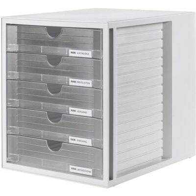 HAN 1450 box se zásuvkami, systémový box, formát A4 a větší, 5 uzavřených zásuvek HAN 1450 box se zásuvkami, systémový box, formát A4 a větší, 5 uzavřených zásuvek