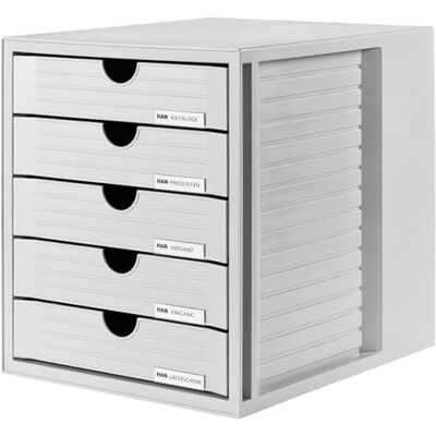 HAN 1450 box se zásuvkami, systémový box, formát A4 a větší, 5 uzavřených zásuvek HAN 1450 box se zásuvkami, systémový box, formát A4 a větší, 5 uzavřených zásuvek
