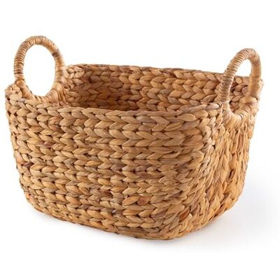 Compactor Úložný koš z vodní hyacinty, velikost L, 46 x 27 x 27,5 cm, přírodní, obdélníkový pro regály a skříně Compactor Úložný koš z vodní hyacinty, velikost L, 46 x 27 x 27,5 cm, přírodní, obdélníkový pro regály a skříně