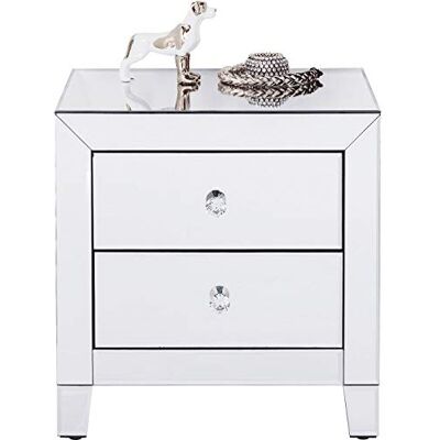 Kare Designová komoda Luxury, zrcadlová, 51 x 49 x 41 cm, noční stolek, noční stolek, se 2 zásuvkami, skleněné obložení, ložnice Kare Designová komoda Luxury, zrcadlová, 51 x 49 x 41 cm, noční stolek, noční stolek, se 2 zásuvkami, skleněné obložení, ložnice