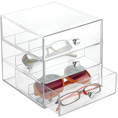 InterDesign iDesign 35330EU Clarity 3 zásuvková věž na brýle, průhledná InterDesign iDesign 35330EU Clarity 3 zásuvková věž na brýle, průhledná