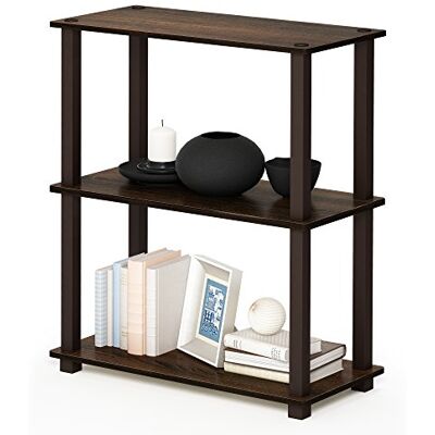 Furinno Kompaktní víceúčelový regál se 3 odkládacími plochami, dřevo, ořech/hnědá, 28,96 x 59,94 x 75,18 cm, čtyřhranná trubka Furinno Kompaktní víceúčelový regál se 3 odkládacími plochami, dřevo, ořech/hnědá, 28,96 x 59,94 x 75,18 cm, čtyřhranná trubka