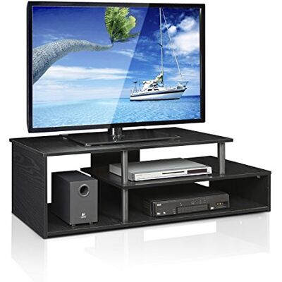 Furinno TV regál s různými odkládacími plochami, dřevo, černé dřevo, 37. 08 x 37. 08 x 38. 1 cm Furinno TV regál s různými odkládacími plochami, dřevo, černé dřevo, 37. 08 x 37. 08 x 38. 1 cm