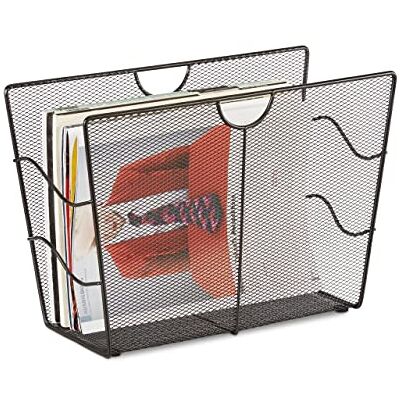 Relaxdays Stojan na noviny Mesh, sběrač časopisů, kovový držák na noviny, v x š x h: 27 x 39 x 17 cm, černý Relaxdays Stojan na noviny Mesh, sběrač časopisů, kovový držák na noviny, v x š x h: 27 x 39 x 17 cm, černý