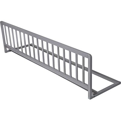 Safetots Extra široká dřevěná ochrana postele, šedá, výška 38 cm x šířka 140 cm, mřížka na postel, bezpečné zábradlí dětské postele, předmontované, jednoduchá instalace Safetots Extra široká dřevěná ochrana postele, šedá, výška 38 cm x šířka 140 cm, mřížka na postel, bezpečné zábradlí dětské postele, předmontované, jednoduchá instalace