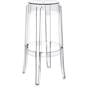 Kartell 4899B4 Charles Ghost Stool, výška 75 cm, křišťál, 2 kusy Kartell 4899B4 Charles Ghost Stool, výška 75 cm, křišťál, 2 kusy