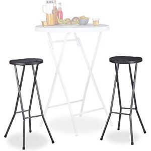 Relaxdays Barová stolička Bastian, 2dílná sada, odolná proti povětrnostním vlivům, výška 80 cm, dvojbalení barových židlí, plast, pult, černá Relaxdays Barová stolička Bastian, 2dílná sada, odolná proti povětrnostním vlivům, výška 80 cm, dvojbalení barových židlí, plast, pult, černá