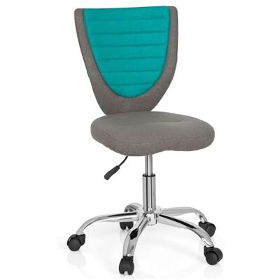 hjh OFFICE Dětská židle k psacímu stolu Kiddy Comfort Mládež, výškově nastavitelná, plstěný potah šedá/tyrkysová hjh OFFICE Dětská židle k psacímu stolu Kiddy Comfort Mládež, výškově nastavitelná, plstěný potah šedá/tyrkysová