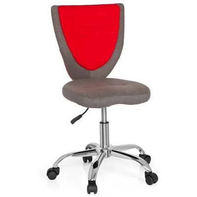 hjh OFFICE Dětská židle k psacímu stolu Kiddy Comfort Mládež, výškově nastavitelná, plstěný potah šedá/červená hjh OFFICE Dětská židle k psacímu stolu Kiddy Comfort Mládež, výškově nastavitelná, plstěný potah šedá/červená