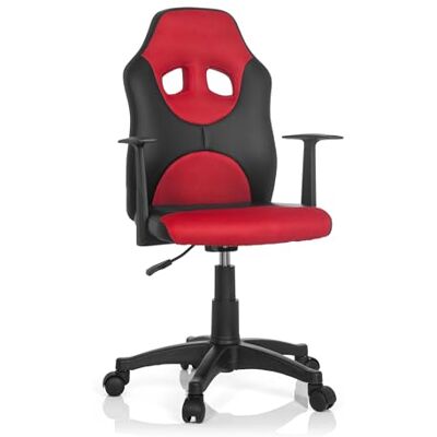 hjh OFFICE 670820 Dětská otočná židle Kid Game AL umělá kůže černá/červená výškově nastavitelná dětská židle k psacímu stolu s loketními opěrkami hjh OFFICE 670820 Dětská otočná židle Kid Game AL umělá kůže černá/červená výškově nastavitelná dětská židle k psacímu stolu s loketními opěrkami