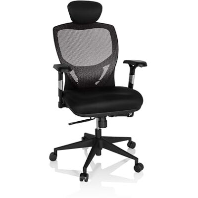 hjh OFFICE Ergonomická kancelářská židle Venus Base otočná židle & židle k psacímu stolu se síťovanými zády, látkové sedadlo, nastavitelné opěradlo a hloubka sedadla, stříbrošedá/černá hjh OFFICE Ergonomická kancelářská židle Venus Base otočná židle & židle k psacímu stolu se síťovanými zády, látkové sedadlo, nastavitelné opěradlo a hloubka sedadla, stříbrošedá/černá