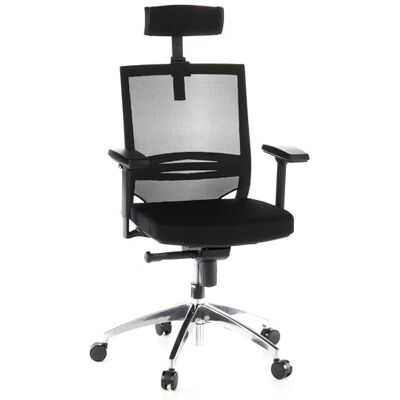 hjh OFFICE 657240 Profi kancelářská židle Porto MAX látka/síť černá kancelářská židle ergonomická, nastavitelná opěrka hlavy a bederní opěrky hjh OFFICE 657240 Profi kancelářská židle Porto MAX látka/síť černá kancelářská židle ergonomická, nastavitelná opěrka hlavy a bederní opěrky