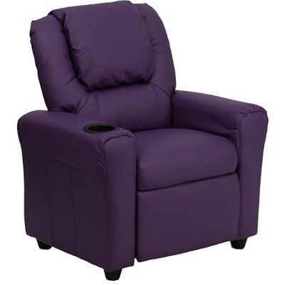 Flash Furniture Flash Möbel modernes beige Vinyl Kinder Liege mit Getränkehalter und Kopfstütze Lehnstuhl violett Flash Furniture Flash Möbel modernes beige Vinyl Kinder Liege mit Getränkehalter und Kopfstütze Lehnstuhl violett