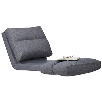 Relaxdays Relaxační lehátko Křeslo, skládací matrace, nastavitelné opěradlo, polstrování, pro vnitřní použití, sedací polštáře 194 cm dlouhé, šedé Relaxdays Relaxační lehátko Křeslo, skládací matrace, nastavitelné opěradlo, polstrování, pro vnitřní použití, sedací polštáře 194 cm dlouhé, šedé