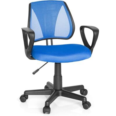 hjh OFFICE 725100 otočná židle pro děti a mládež KIDDY CD síťovina modrá výškově nastavitelné opěradlo zad, židle s loketními opěrkami hjh OFFICE 725100 otočná židle pro děti a mládež KIDDY CD síťovina modrá výškově nastavitelné opěradlo zad, židle s loketními opěrkami