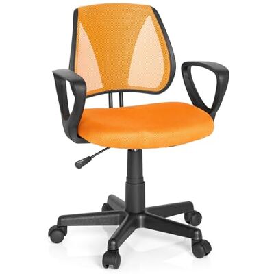hjh OFFICE 725107 Dětská a mládežnická otočná židle Kiddy CD síťovina, oranžová, výškově nastavitelné opěradlo zad, židle s loketními opěrkami hjh OFFICE 725107 Dětská a mládežnická otočná židle Kiddy CD síťovina, oranžová, výškově nastavitelné opěradlo zad, židle s loketními opěrkami