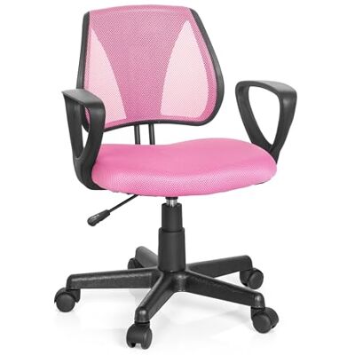 hjh OFFICE 725104 otočná židle pro děti a mládež KIDDY CD síťovina růžová výškově nastavitelné opěradlo zad, židle s loketními opěrkami hjh OFFICE 725104 otočná židle pro děti a mládež KIDDY CD síťovina růžová výškově nastavitelné opěradlo zad, židle s loketními opěrkami