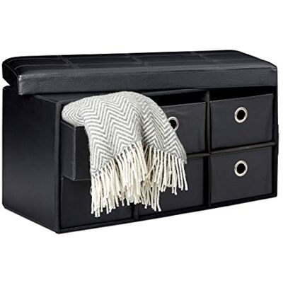Relaxdays Skládací lavice s úložným prostorem v 6 vyjímatelných přihrádkách (v × š × h): 38 × 76 × 38 cm, sedací truhla z umělé kůže ke skládání s úložným prostorem, pohovka s vyjímatelnými košíky, Relaxdays Skládací lavice s úložným prostorem v 6 vyjímatelných přihrádkách (v × š × h): 38 × 76 × 38 cm, sedací truhla z umělé kůže ke skládání s úložným prostorem, pohovka s vyjímatelnými košíky,